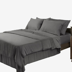 Wholesales Plain White 100% Cotton <strong>Stripe</strong> Sateen <strong>Queen</strong> Bed <strong>Sheet</strong> <strong>Set</strong> - Product Image 6