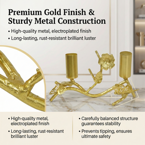 Support de bougie en métal doré en gros avec motif papillon, support décoratif en fer personnalisé OEM pour centre de table de mariage - Product Image 3