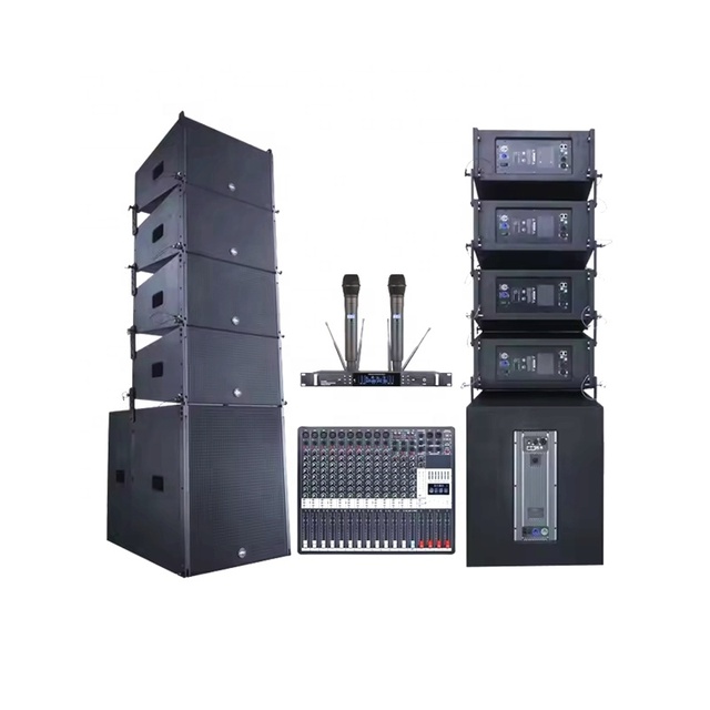 Speakers Outdoor System Professional Audio Active Line Array Speakers for Indoor Stadium/Outdoor Venues/Gymnasium/Arena/Pub/KTV