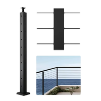 Kit de garde-corps en acier inoxydable SS304 SS316 avec poteaux carrés et poignées, revêtement poudré, pour bricolage extérieur, villa, terrasse, escalier, balcon