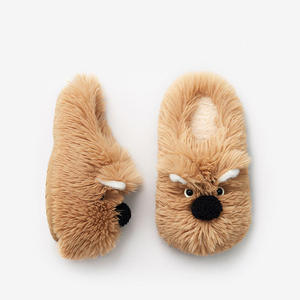 West Highland Cotton <b>Slippers</b> for Male and Female Soft and Anti-Slip <b>Home</b> Warmth for Autumn Winter Cute Scribbled Dog Design - Product Image 2