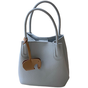 Korean Style Tote Bag Fog Blue Horizontal <b>Square</b> Magnetic Buckle Zippered Pocket Everyday Outfits Spring 2025 - Product Image 5