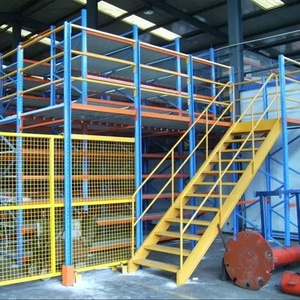 Système d'étagères de mezzanine en acier robuste à 2 niveaux, revêtement poudré anti-rouille, pour entrepôt, optimisation de l'espace de stockage - Product Image 4