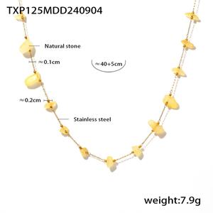 Collar con Colgante de Grava Natural, Buen Precio y Buena Calidad, Collar con Colgante de Grava Natural en Acero Inoxidable - Product Image 3