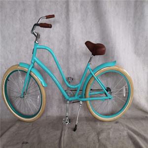 Mint Green Big Guys Heavy Person Low Step Thru Marco de aluminio Single Speed Comfort Best Hybrid Womens Beach Cruiser Bike 26 - Product Image 1
