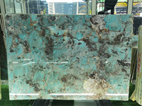 Comptoir en granit amazonite vert au design de luxe amazonite quartz granit turquoise taille personnalisée pour le salon de la villa