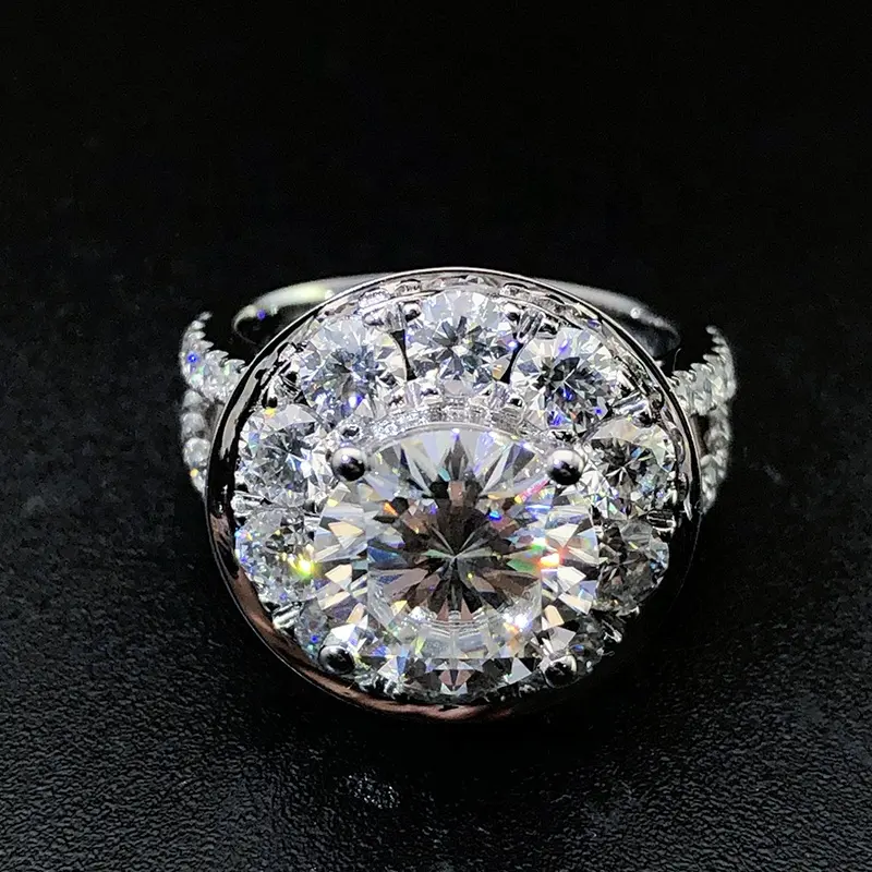 Factory Custom Fine Jewelry Moissanite/Lab Diamond/ Diamond Wedding Ring Real 925 Sterling Silver 9K 10K 14K 18K Ring Women