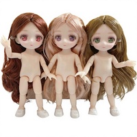 Muñeca de Plástico de 16 cm con Rostro de Manga Bidimensional de 8 Puntos y Cuerpo Desnudo de 23 cm con 7 Puntos, Ojos 3D Realistas, para Vestir, Linda Muñeca Pequeña