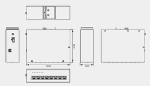 SALZ Automation GmbH 8-Port Unmanaged Industrial Gigabit <b>PoE</b>+ Ethernet <b>Switch</b> DIN-Rail-<b>SWITCH</b> SA-2008-GP-01-00 - Product Image 2