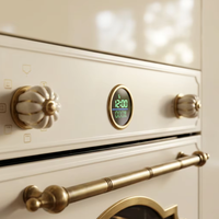 Four à convection électrique encastrable Cavallo de style vintage, 58 L, en acier inoxydable, efficacité énergétique A+, grande capacité, rôtissoire