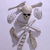 10 Piezas de Modelo de Esqueleto Humano Desmontable - Accesorios de Decoración de Halloween para Casa Embrujada, Fiestas y Educación Científica