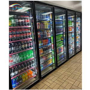 Chambre froide vitrée à 10 portes, combinée réfrigérateur et congélateur, pour exposition et stockage - Product Image 1