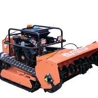 Tondeuse à gazon sur chenilles télécommandée diesel robuste de 23 CV à deux cylindres, 120 cm, pour usage industriel