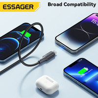 ESSAGER ES-X45 en Nylon personnalisé 2M 3M 3A Usb C Type charge rapide chargeur de téléphone portable câble de données pour 13 14