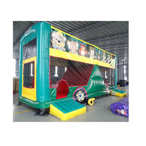 Château gonflable personnalisé, <span class=keywords><strong>jungle</strong></span>, animal, bus, thème enfants, amusant, <span class=keywords><strong>jeu</strong></span> <span class=keywords><strong>de</strong></span> course, jouet, obstacle avec toboggan, combo, parcours d'obstacles gonflable - Product Image 1