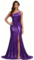 Robe de soirée extensible à sequins de haute qualité, robe de soirée sexy fendue et dos nu pour femme