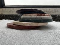 Plateaux décoratifs en pierre naturelle pour villas modernes SH STONE – 7 couleurs, luxe, personnalisables, ronds, en marbre, flottants
