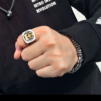 Bague Commémorative de Championnat Tendance Faite à la Main FH pour Hommes – Symbole Unique de Gloire au Basketball et au Hockey, Incrustation Cuivre et Zircon