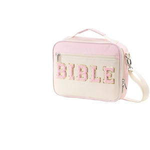 Housse de transport avec poignées pour livrets de poche pour femmes 2024, étui à Bible grand format avec logo de bijoux chrétiens, usine OEM BSCI - Product Image 1