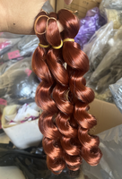 Extensions de cheveux bouclés en vrac pour tresses, en fibre synthétique douce résistante à la chaleur, à trame unique, pour tressage