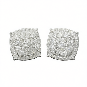 Orecchini E2724 in Oro Bianco con Diamanti Taglio Brillante Rotondo Colore D Naturale Stile Classico da Donna - Product Image 1