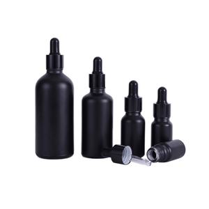 5ml-120ml Matte Cosmetic Black <b>Glass</b> Essential Oil Serum <b>Dropper</b> <b>Bottle</b> 100pcs Screen Printing - Product Image 2