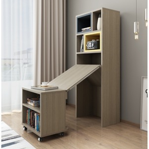 Bắc Âu gấp bàn kệ sách kệ sách kết hợp nhà căn hộ nhỏ hiện đại có thể gập lại Bàn máy tính văn phòng - Product Image 4