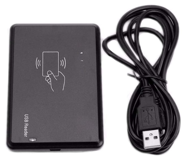 125kHz USB RFID ID Card Reader: Plug & Play (10-Digit Output, Built-in Buzzer, Black) -551 Kaylee
