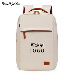 WeiYaLu Laptop <b>Backpack</b> White Custom Logo Unisex Travel <b>Backpack</b> <b>With</b> Laptop <b>Compartment</b> Soft Handle - Product Image 1
