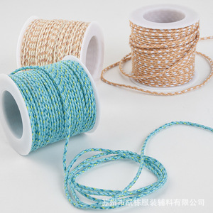 Handwoven üç renkli halat renkli Polyester pamuk ipliği DIY malzeme kırtasiye hediye ambalaj dize renkli boncuk dize - Product Image 3