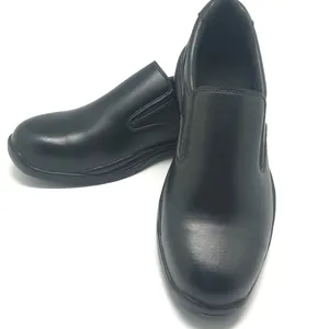 定制廉价优质皮革防滑防水厨师工作鞋钢趾纤维安全鞋