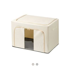High Capacity Foldable Printing Storage Box for Clothes with Transparent Viewing Window - Product Image 1