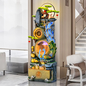 Feng Shui Pavo Real Retro Decoración <span class=keywords><strong>de</strong></span> piso <span class=keywords><strong>Fuente</strong></span> <span class=keywords><strong>de</strong></span> agua hecha a mano Vestíbulo Tienda Feng Shui Decoración Adorno interior Decoración <span class=keywords><strong>de</strong></span> piso - Product Image 5