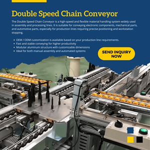 Convoyeur à chaîne à double vitesse de nouvelle génération avec moteur écoénergétique et positionnement de haute précision pour l'automatisation industrielle - Product Image 2