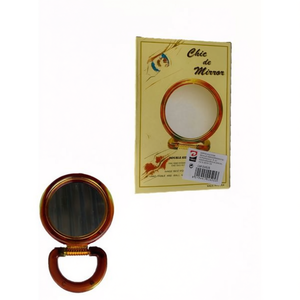 Specchio Compatto Bifacciale Rotondo con Manico in Plastica, Specchio per Trucco da Toeletta, Uso Domestico, Design Tradizionale Portatile - Product Image 1