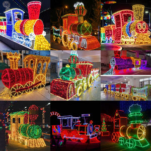 Gigantische <span class=keywords><strong>Outdoor</strong></span> Led Verlichte 3d Kerstversieringen Boom Peperkoek Snoep Tomas Trein Motief Lichte Kerstversiering - Product Image 4