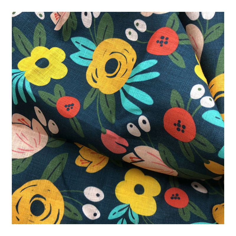 Клиент набивной рисунок может быть изменен мягкий цветочный дизайн 100% лен 14S 150gsm ткань