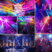 Lumière de fête DJ à télécommande 7 en 1, lumière stroboscopique UV noire avec effet d'aurore, projection DMX512 pour discothèque