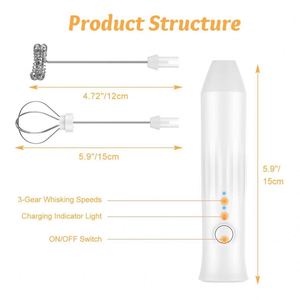 Mousseur à lait électrique rechargeable USB en plastique, économique, pour café, latte, cappuccino, chocolat chaud, portable - Product Image 2