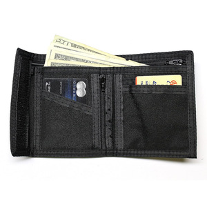 Oxford Cloth Velcro Bifold <b>Wallet</b> Men Student Mini Zipper Coin Purse Short Card <b>Holder</b> Wholesale - Product Image 2