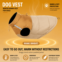 Gilet d'hiver rembourré pour chien, imperméable, réfléchissant, avec anneau en D pour laisse, pour chiens de petite, moyenne et grande taille
