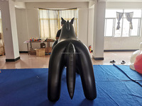 Vente Flash : Mascotte Gonflable Personnalisée Cheval Noir en PVC 67"*72" – Jouet Publicitaire