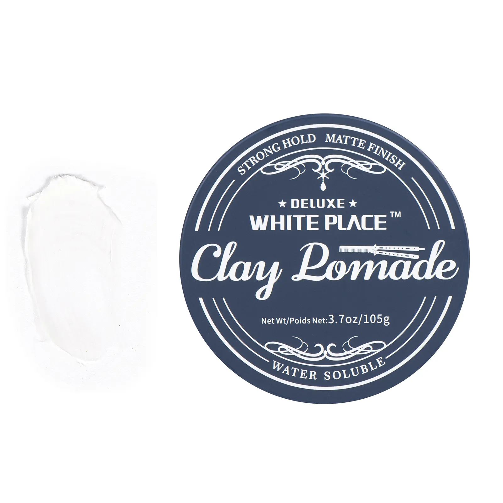 White Place Brand Deluxe Strong Hold Hair Clay Matt Finish Clay Pomade