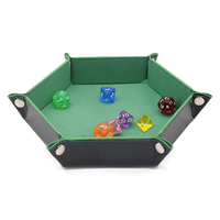 Sac en velours pliable avec plateau hexagonal en PU 3 pièces avec logo personnalisé jeu de dés du MDN