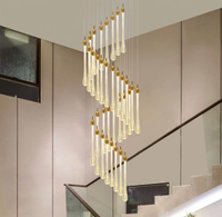 Lustre moderne en cristal goutte de pluie pour villa, escalier, duplex et grenier