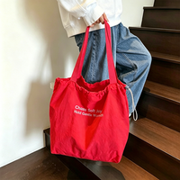 Sac fourre-tout en toile pliable multi-poches avec logo personnalisé, sac à main robuste pour le travail, la gym, les courses, grande capacité, avec cordon de serrage