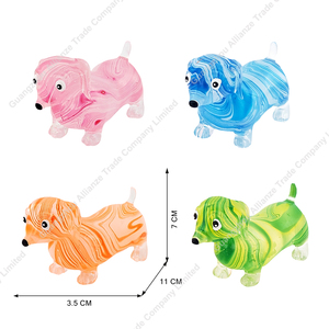 4 Style Colorful Crystal <b>Clear</b> TPR Colored Transparent Ripple Dog <b>Jelly</b> Toy Stretch Toys for Kids Dog Shape Squeeze Toy - Product Image 3