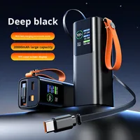 Chargeur de batterie externe portable pour le camping 65W, Power Bank 20000mAh à charge rapide pour ordinateurs portables 100W avec câble intégré