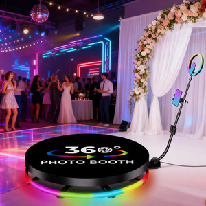 Photomaton vidéo automatique portable à 360 degrés, machine à <span class=keywords><strong>prix</strong></span> 360, plateforme rotative en verre, grand photomaton vidéo pour les événements et les locations - Product Image 1
