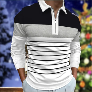 <b>Men's</b> for <b>Shirt</b> 100% Polyester Knitted Anti-Wrinkle Digital Print Long Sleeve Button Golf Outdoor Athleisure Top - Product Image 2